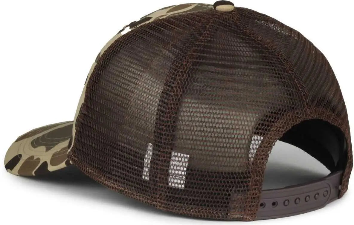 OC Sports GC-100M Generic Camo Mesh Back Cap -Vintage Waterfowl Brown - Brown / OSFM