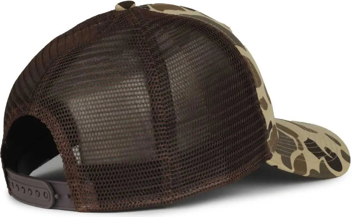 OC Sports GC-100M Generic Camo Mesh Back Cap -Vintage Waterfowl Brown - Brown / OSFM