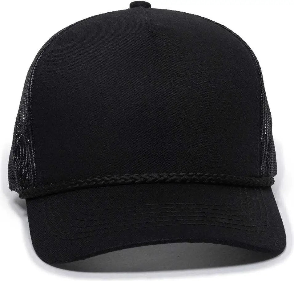 OC Sports GL-155 Adjustable Mesh Back Cap - Black - Black / 6 7/8’’ - 7 1/2’’