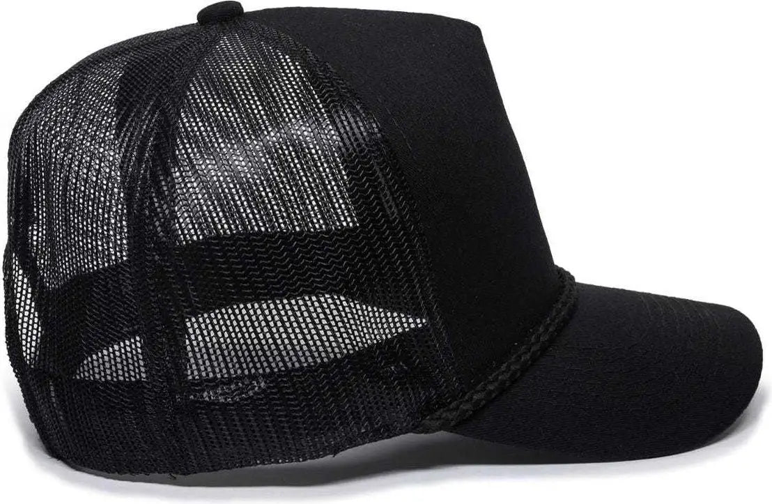 OC Sports GL-155 Adjustable Mesh Back Cap - Black - Black / 6 7/8’’ - 7 1/2’’