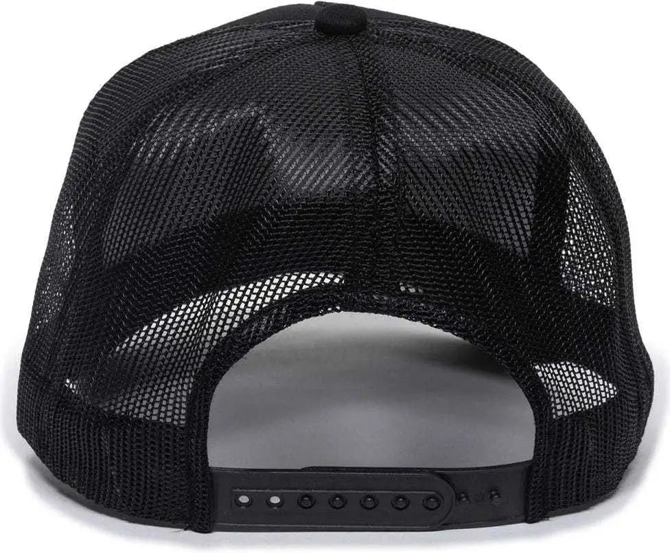 OC Sports GL-155 Adjustable Mesh Back Cap - Black - Black / 6 7/8’’ - 7 1/2’’