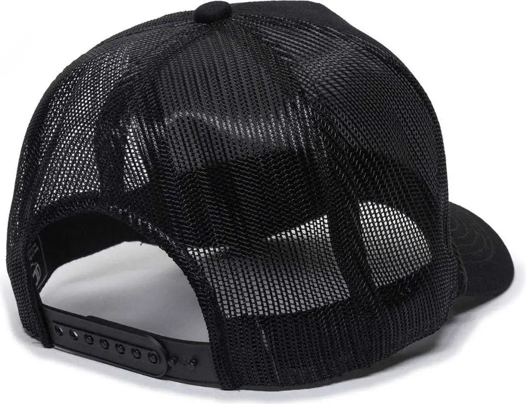 OC Sports GL-155 Adjustable Mesh Back Cap - Black - Black / 6 7/8’’ - 7 1/2’’