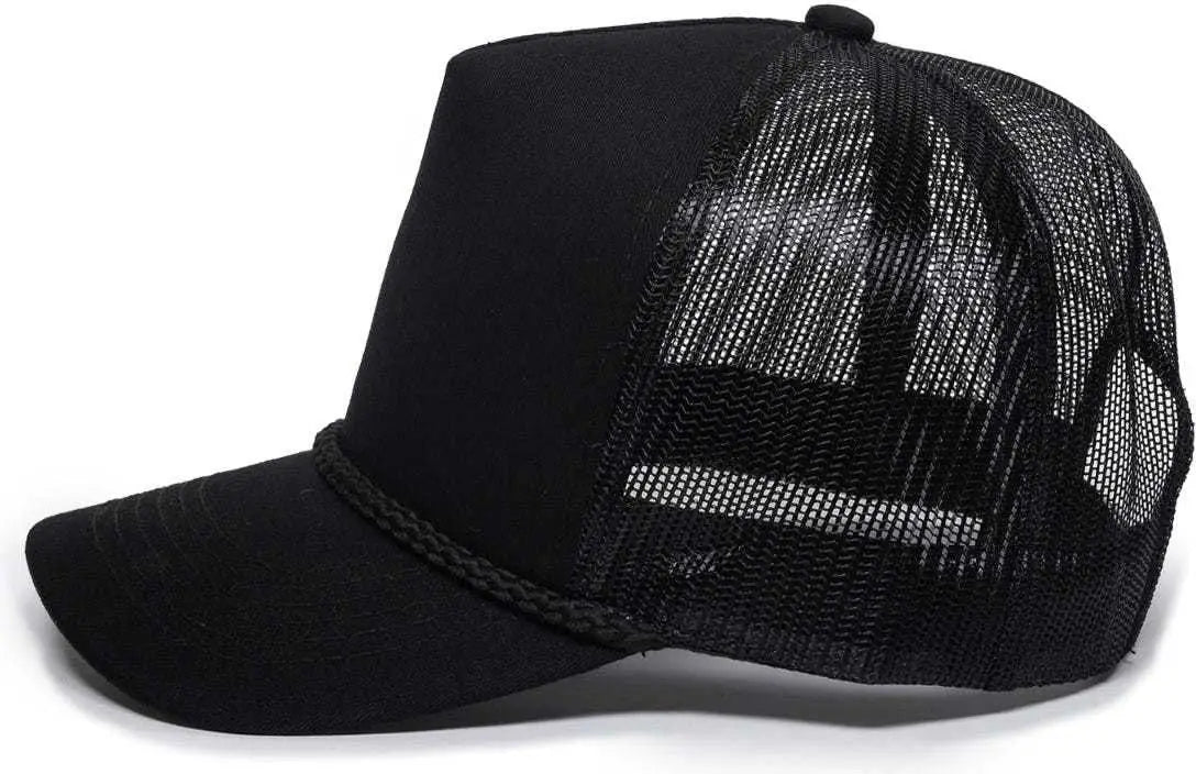 OC Sports GL-155 Adjustable Mesh Back Cap - Black - Black / 6 7/8’’ - 7 1/2’’