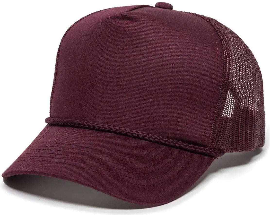 OC Sports GL-155 Adjustable Mesh Back Cap - Maroon - Maroon / 6 7/8’’ - 7 1/2’’