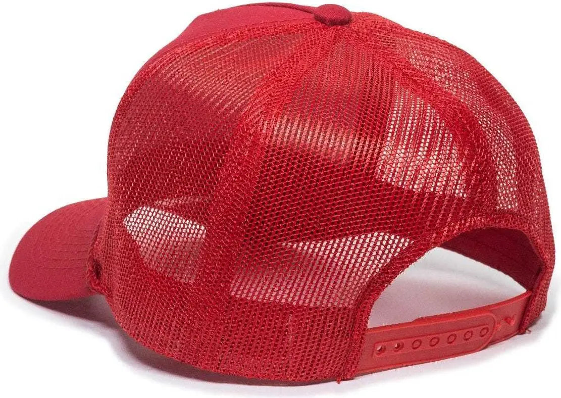 OC Sports GL-155 Adjustable Mesh Back Cap - Red - Red / 6 7/8’’ - 7 1/2’’