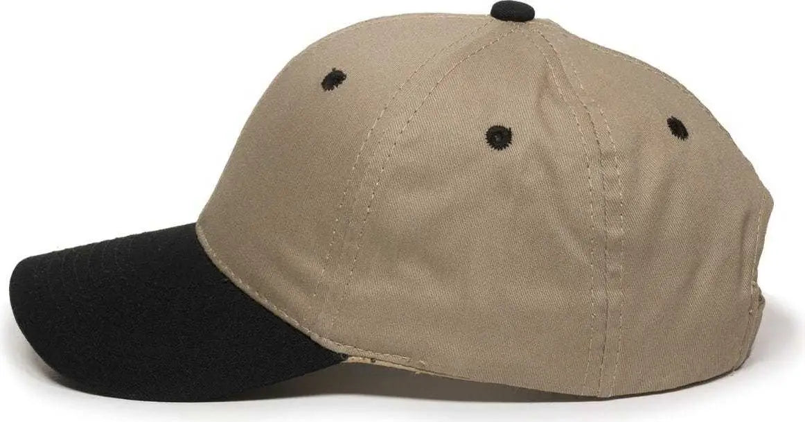 OC Sports GL-271 Team Adjustable Custom Baseball Cap - Khaki Black - Khaki Black / 6 7/8’’ - 7 1/2’’