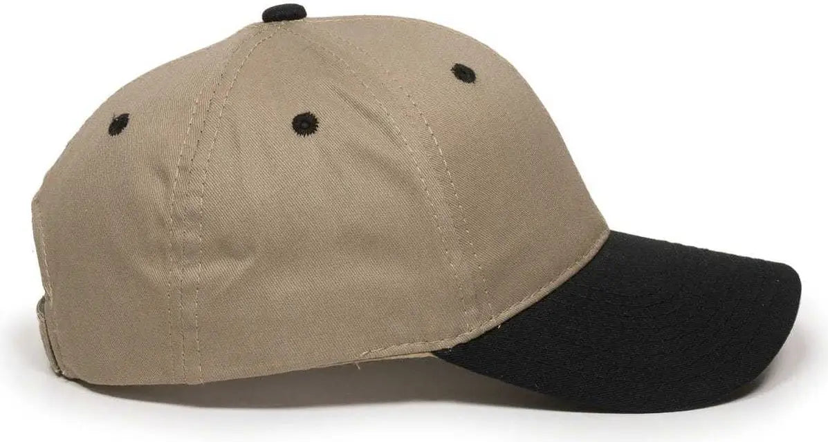 OC Sports GL-271 Team Adjustable Custom Baseball Cap - Khaki Black - Khaki Black / 6 7/8’’ - 7 1/2’’