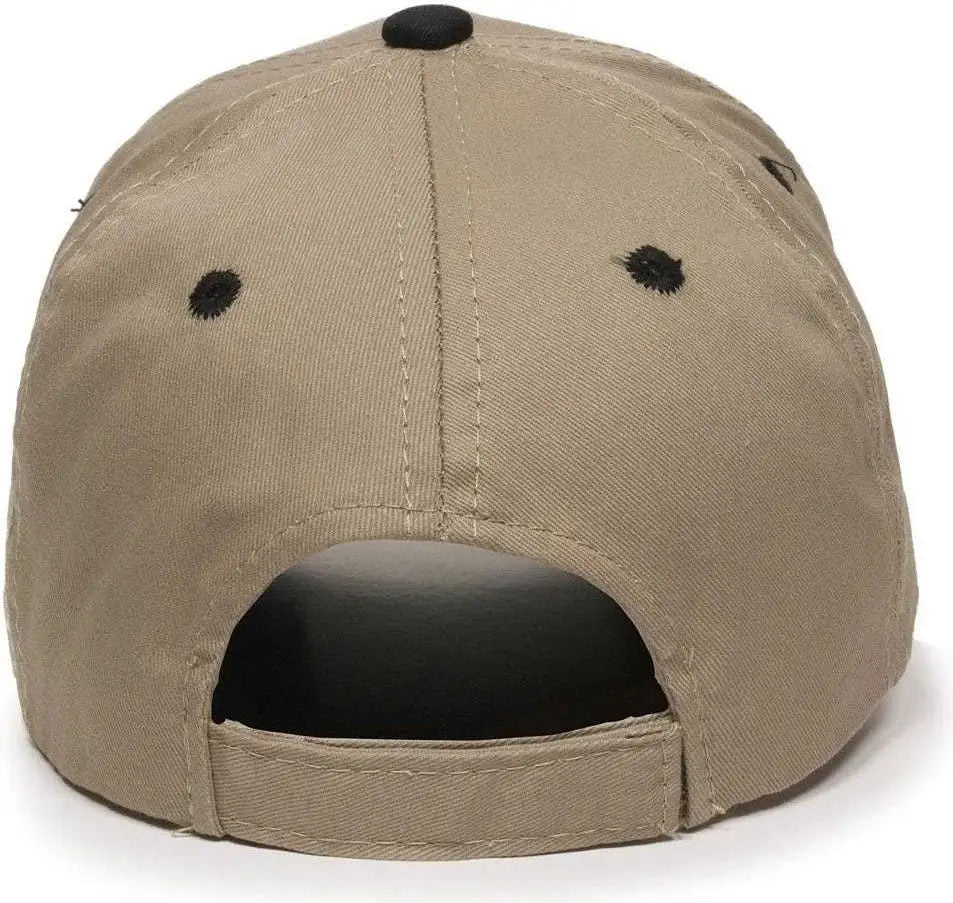 OC Sports GL-271 Team Adjustable Custom Baseball Cap - Khaki Black - Khaki Black / 6 7/8’’ - 7 1/2’’