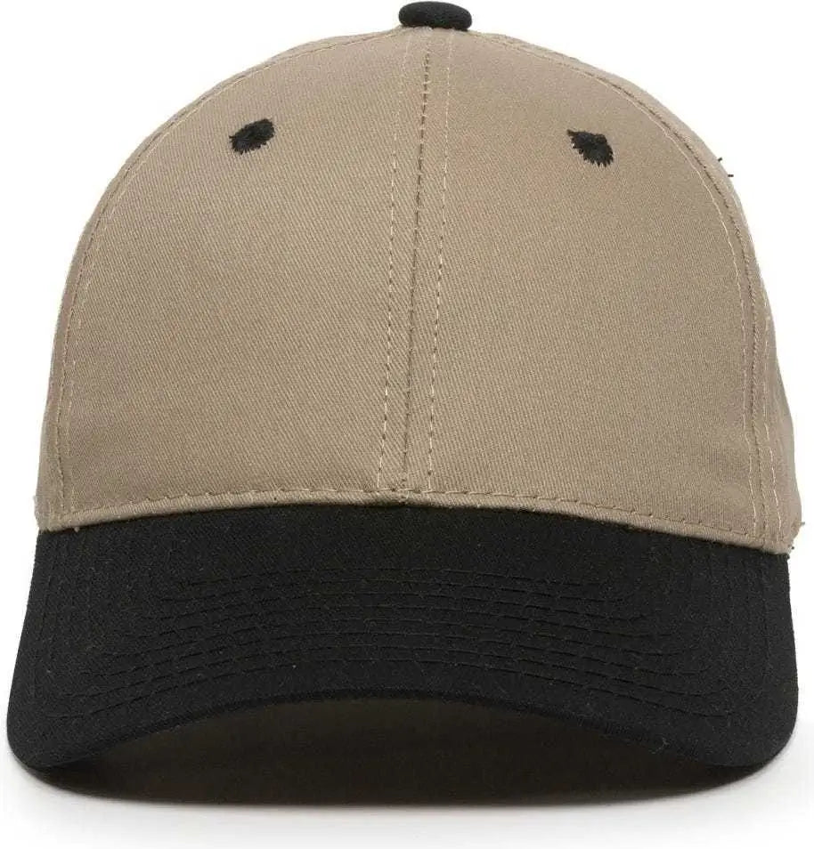 OC Sports GL-271 Team Adjustable Custom Baseball Cap - Khaki Black - Khaki Black / 6 7/8’’ - 7 1/2’’