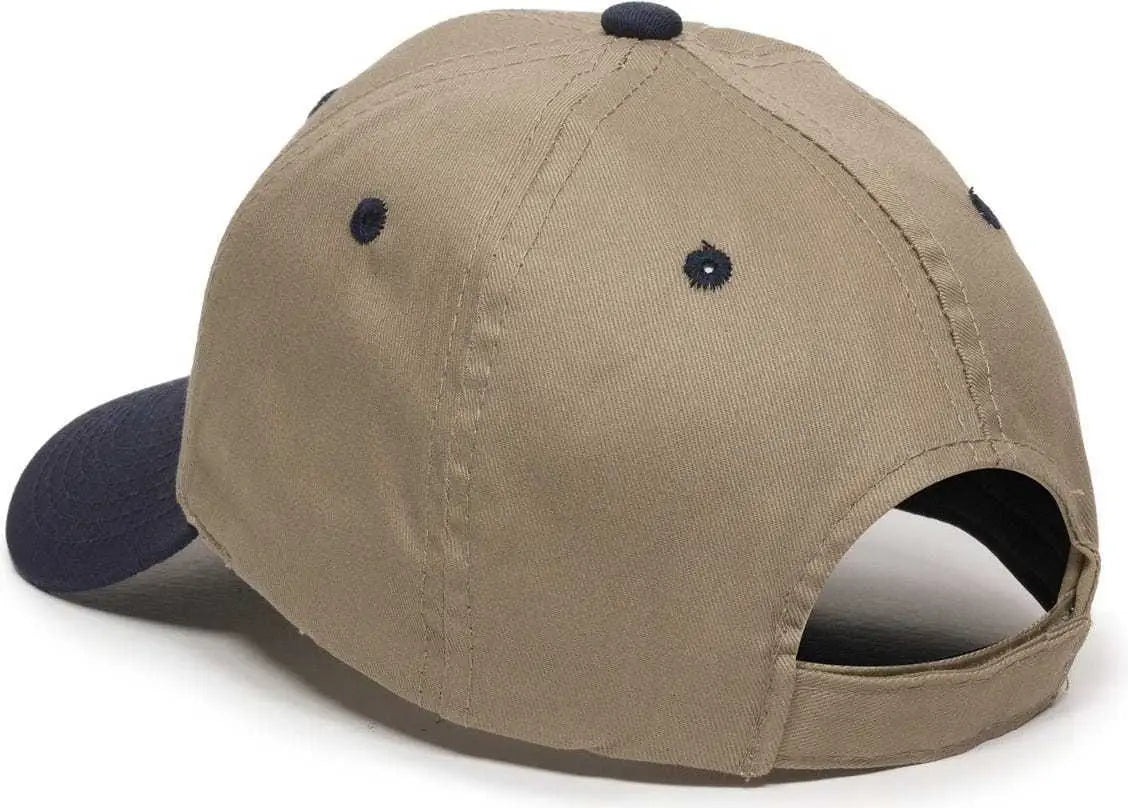 OC Sports GL-271 Team Adjustable Custom Baseball Cap - Khaki Navy - Khaki Navy / 6 7/8’’ - 7 1/2’’