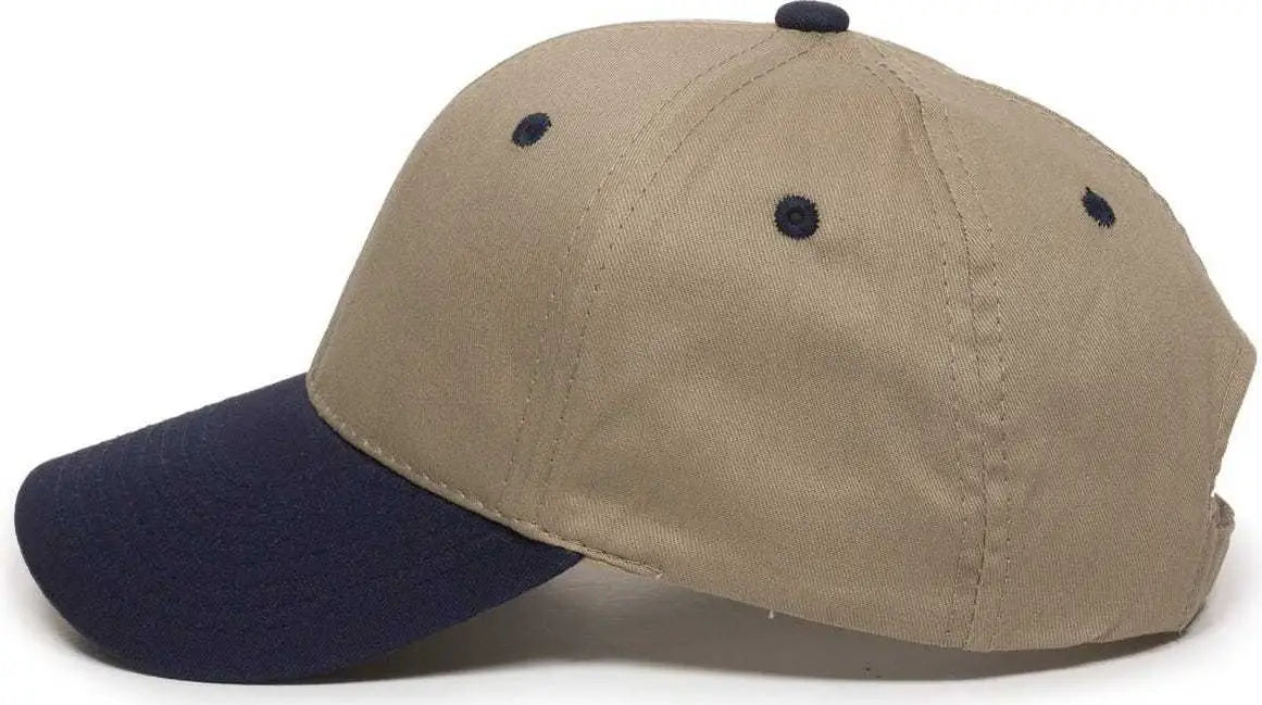 OC Sports GL-271 Team Adjustable Custom Baseball Cap - Khaki Navy - Khaki Navy / 6 7/8’’ - 7 1/2’’