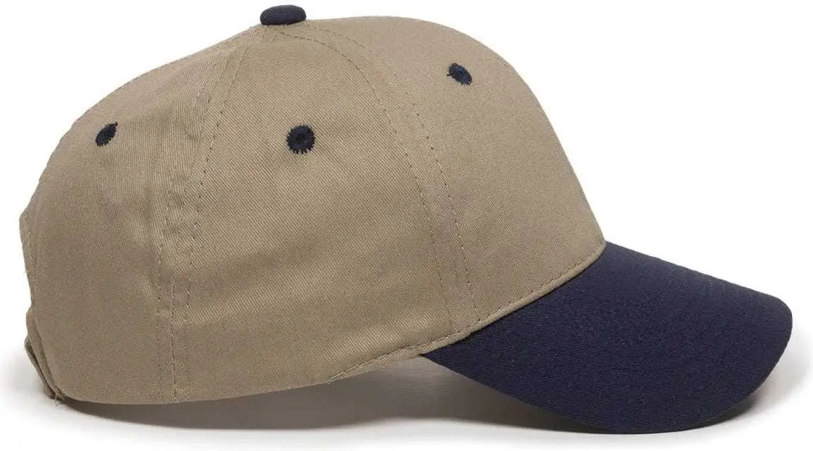 OC Sports GL-271 Team Adjustable Custom Baseball Cap - Khaki Navy - Khaki Navy / 6 7/8’’ - 7 1/2’’