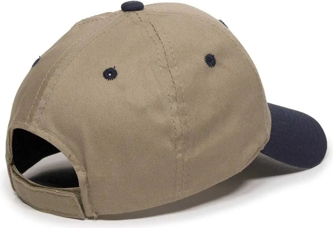OC Sports GL-271 Team Adjustable Custom Baseball Cap - Khaki Navy - Khaki Navy / 6 7/8’’ - 7 1/2’’