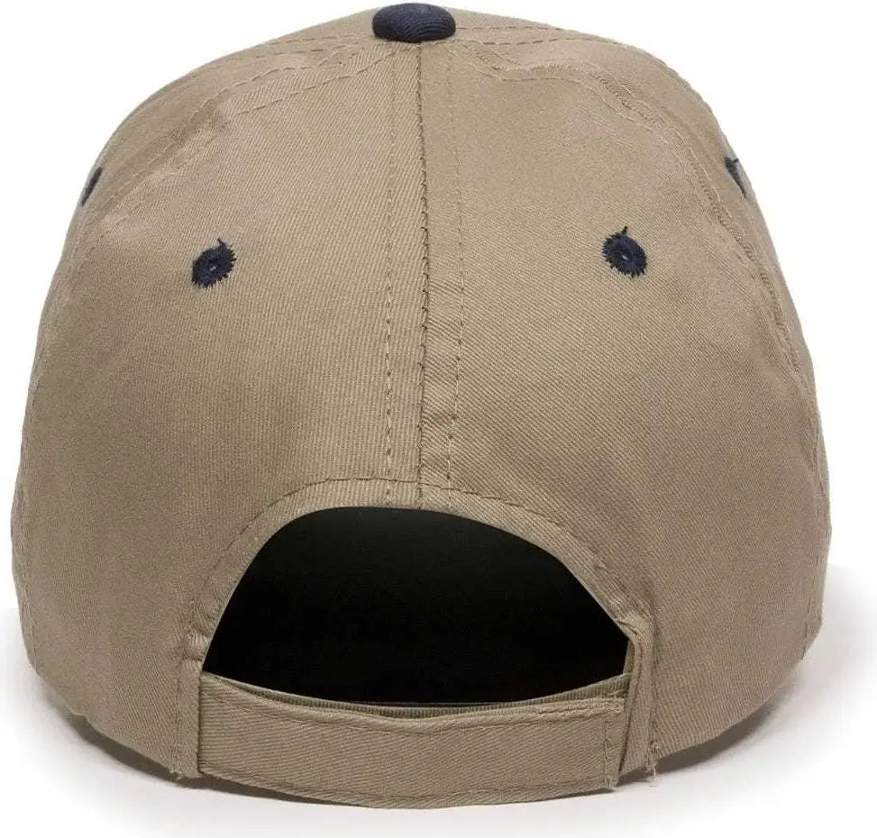 OC Sports GL-271 Team Adjustable Custom Baseball Cap - Khaki Navy - Khaki Navy / 6 7/8’’ - 7 1/2’’
