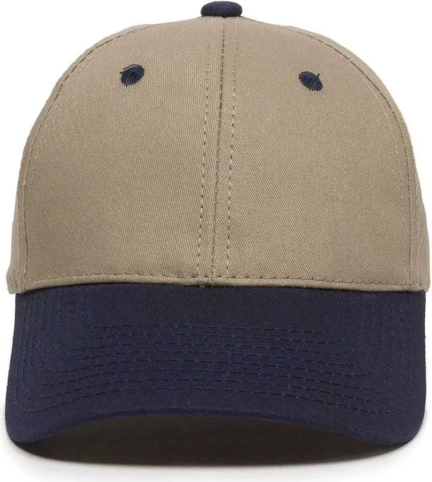 OC Sports GL-271 Team Adjustable Custom Baseball Cap - Khaki Navy - Khaki Navy / 6 7/8’’ - 7 1/2’’