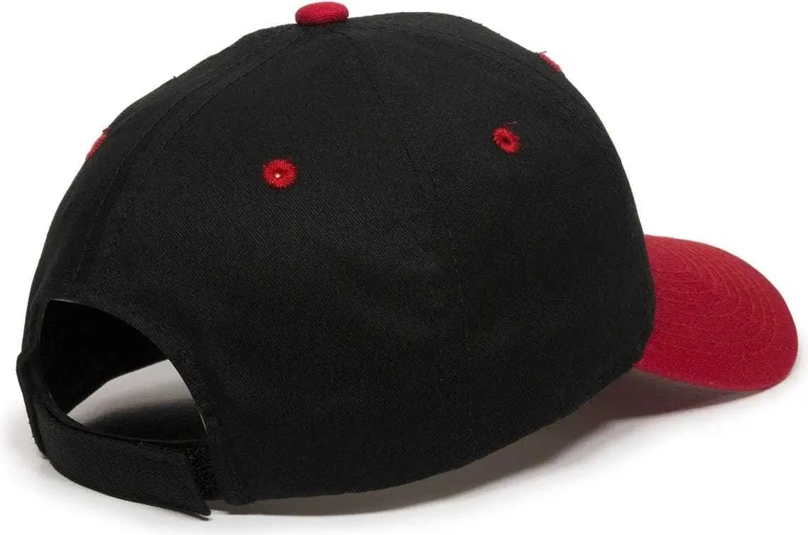 OC Sports GL-271 Team Adjustable Custom Baseball Caps - Black Red