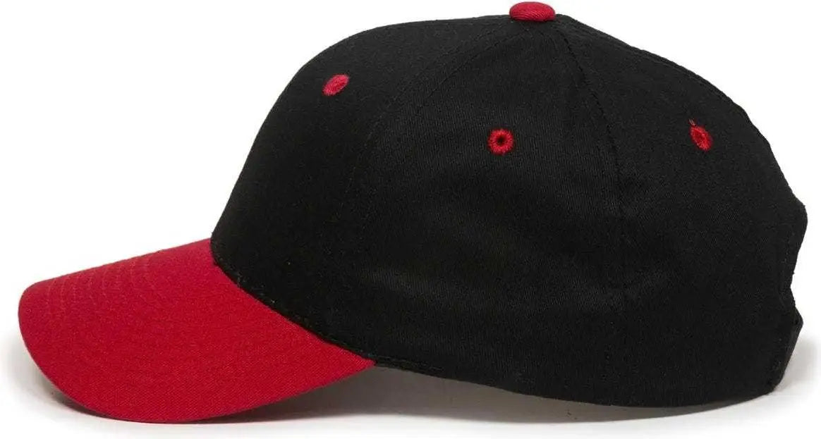 OC Sports GL-271 Team Adjustable Custom Baseball Caps - Black Red