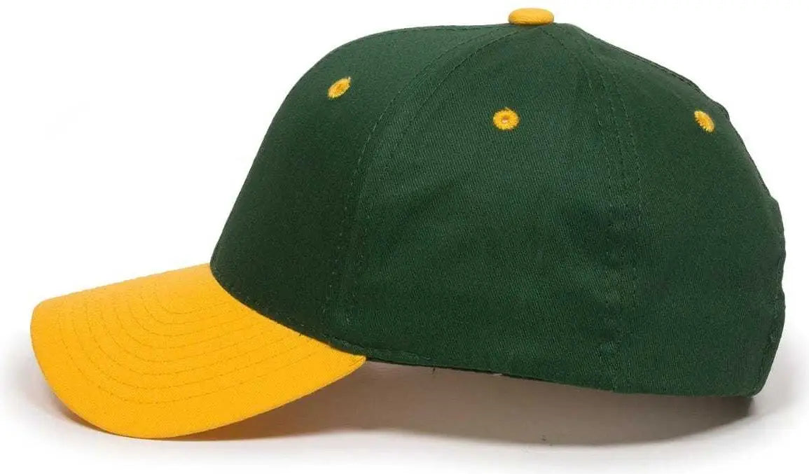 OC Sports GL-271 Team Adjustable Custom Baseball Caps - Dk Green Gold