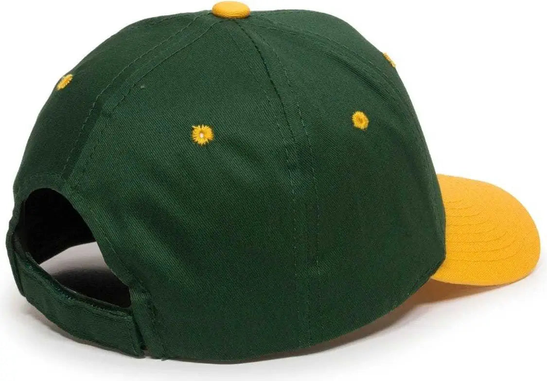 OC Sports GL-271 Team Adjustable Custom Baseball Caps - Dk Green Gold