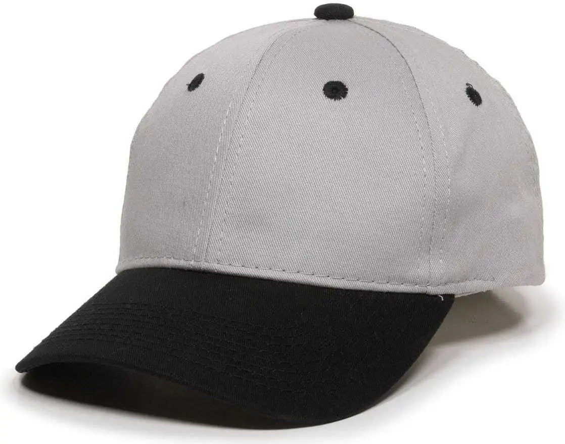 OC Sports GL-271 Team Adjustable Custom Baseball Caps - Lt Gray Black