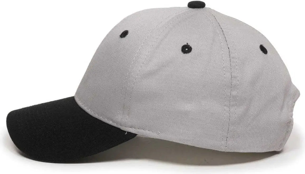 OC Sports GL-271 Team Adjustable Custom Baseball Caps - Lt Gray Black