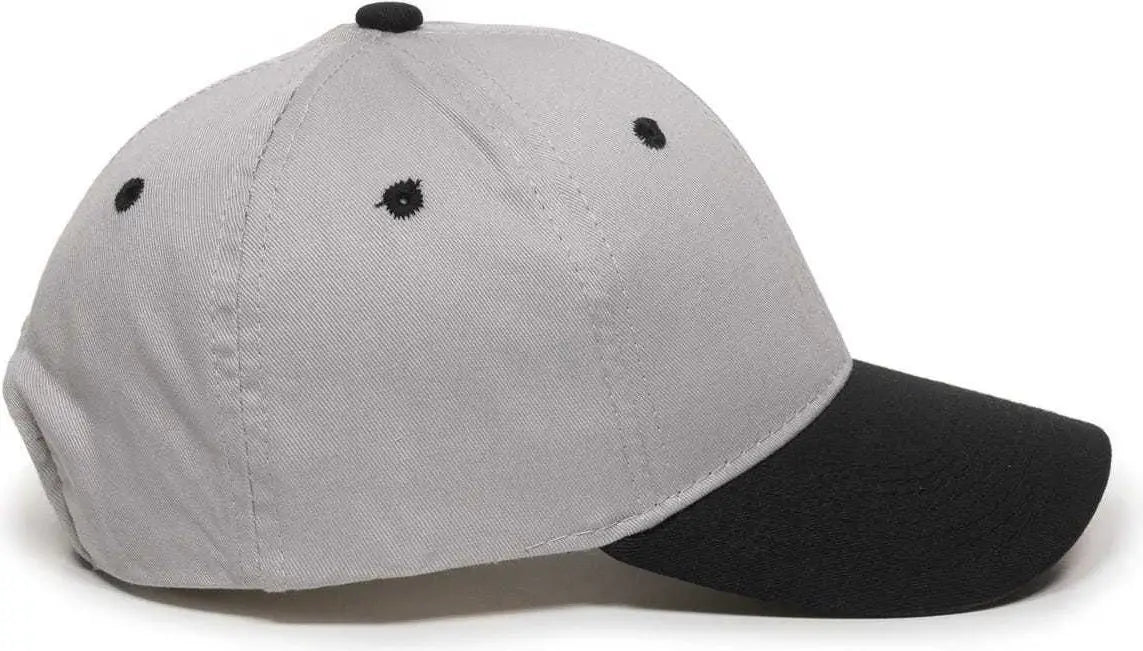 OC Sports GL-271 Team Adjustable Custom Baseball Caps - Lt Gray Black