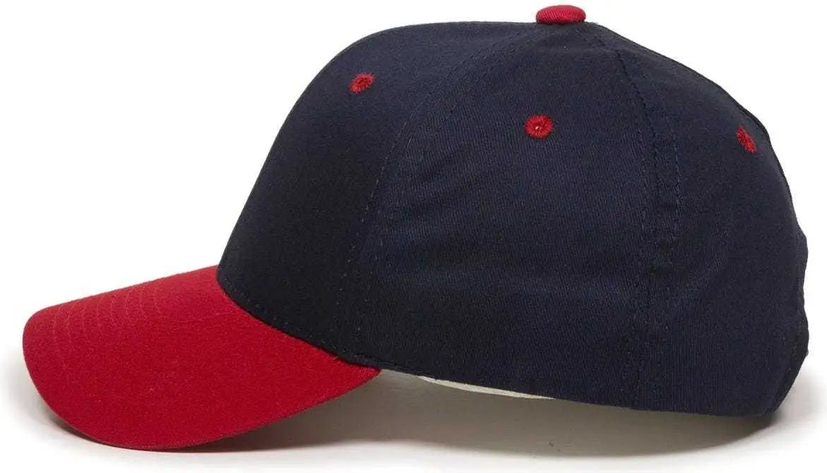 OC Sports GL-271 Team Adjustable Custom Baseball Caps - Navy Red