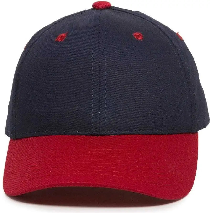 OC Sports GL-271 Team Adjustable Custom Baseball Caps - Navy Red