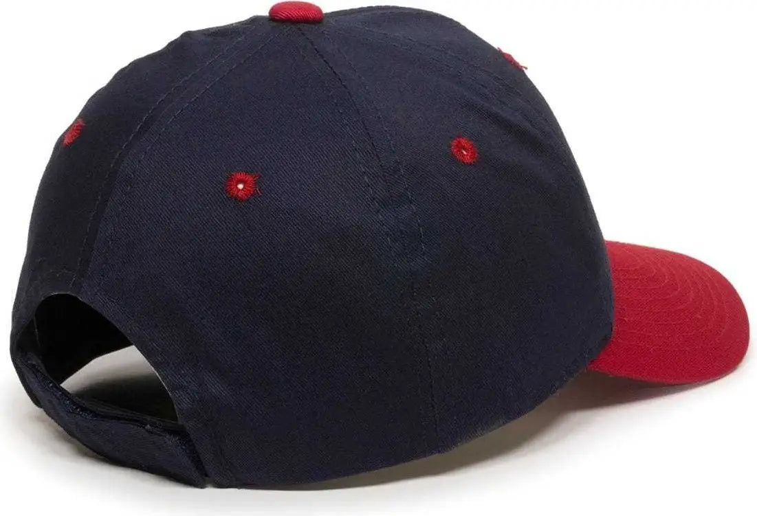 OC Sports GL-271 Team Adjustable Custom Baseball Caps - Navy Red