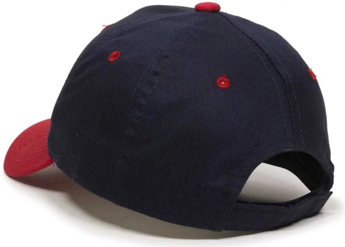 OC Sports GL-271 Team Adjustable Custom Baseball Caps - Navy Red