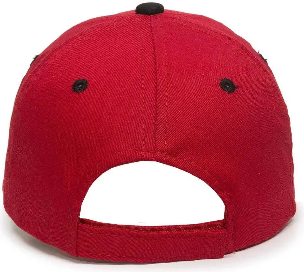 OC Sports GL-271 Team Adjustable Custom Baseball Caps - Red Black