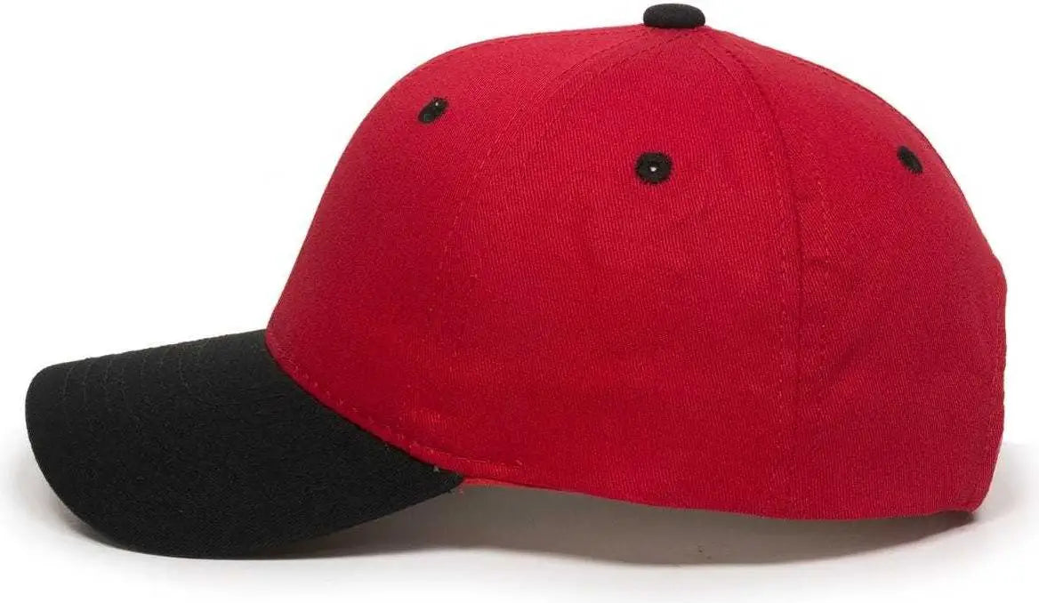 OC Sports GL-271 Team Adjustable Custom Baseball Caps - Red Black