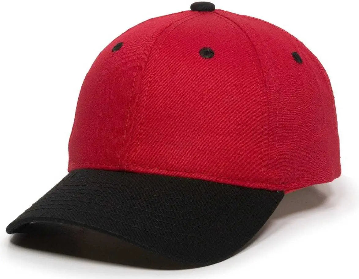OC Sports GL-271 Team Adjustable Custom Baseball Caps - Red Black