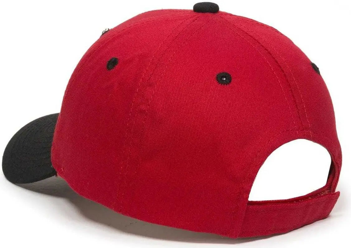 OC Sports GL-271 Team Adjustable Custom Baseball Caps - Red Black