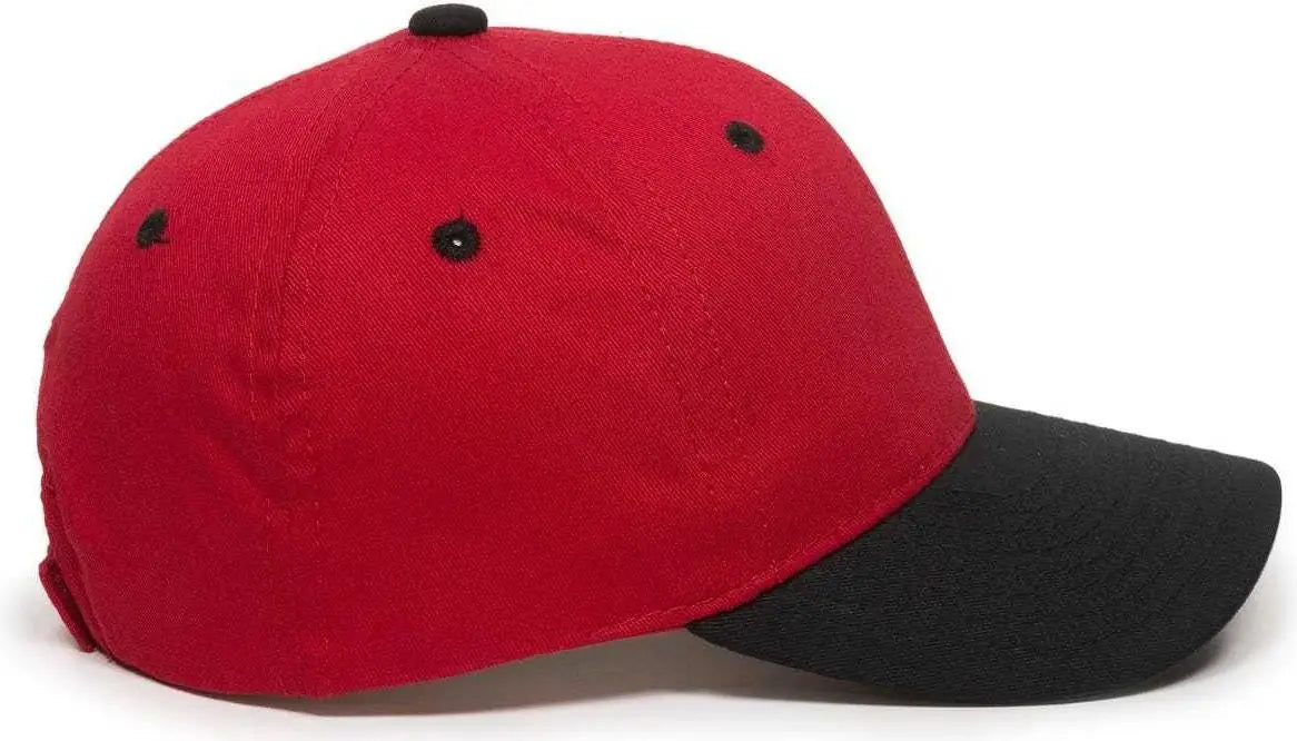 OC Sports GL-271 Team Adjustable Custom Baseball Caps - Red Black
