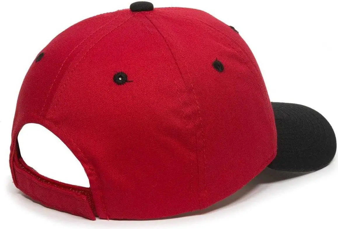 OC Sports GL-271 Team Adjustable Custom Baseball Caps - Red Black