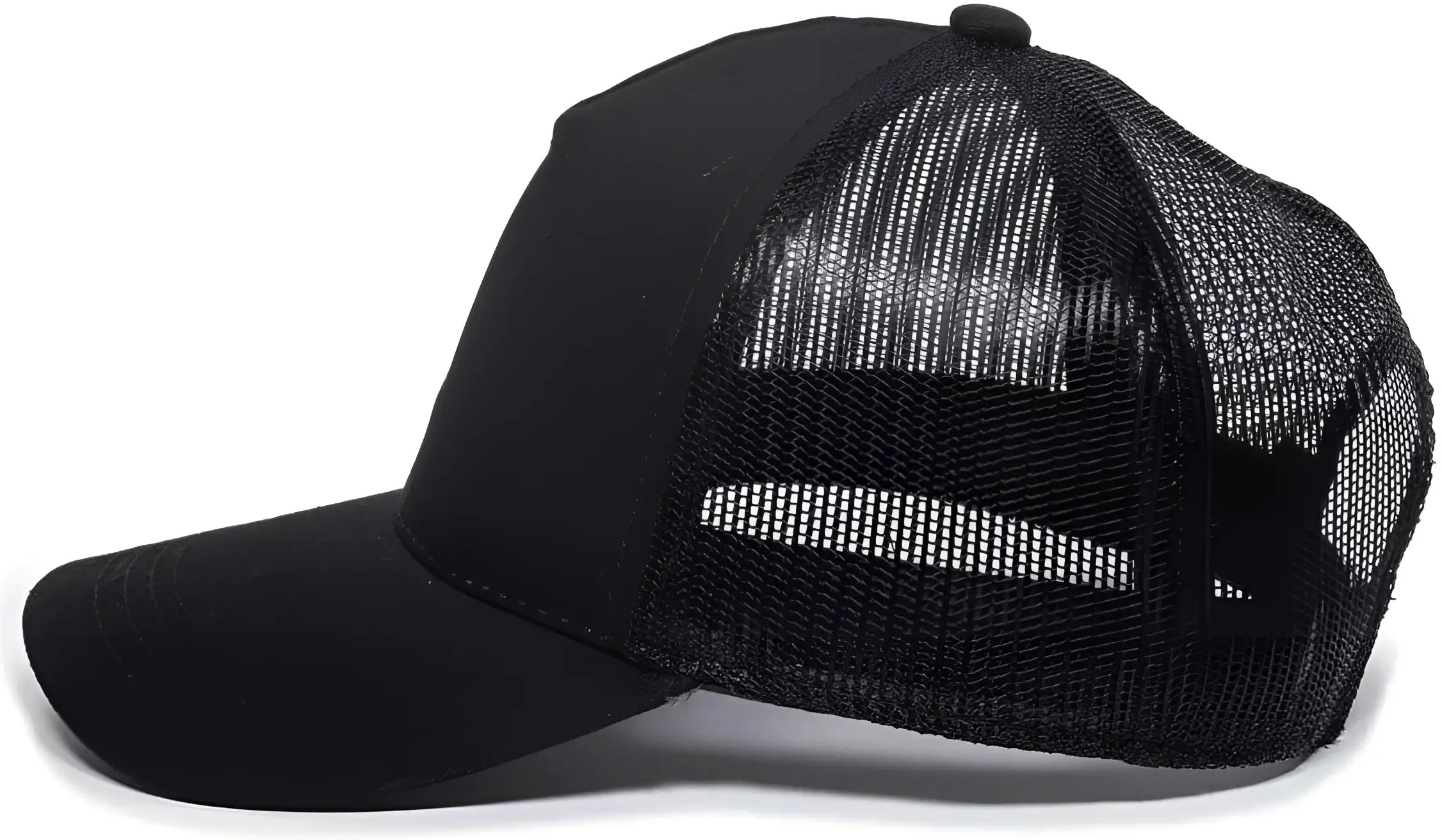 OC Sports GL-415 Adjustable Mesh Back Cap - Black - Black / 6 7/8’’ - 7 1/2’’