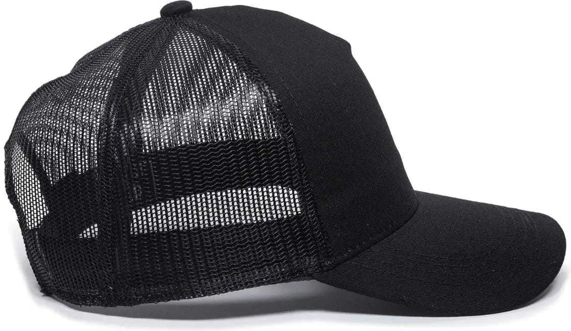OC Sports GL-415 Adjustable Mesh Back Cap - Black - Black / 6 7/8’’ - 7 1/2’’