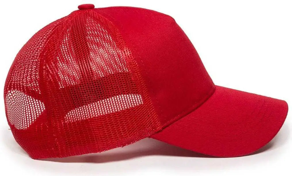 OC Sports GL-415 Adjustable Mesh Back Cap - Red - Red / 6 7/8’’ - 7 1/2’’