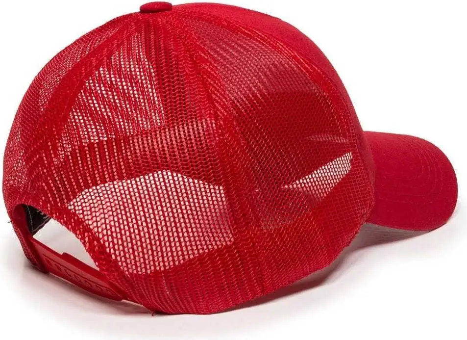OC Sports GL-415 Adjustable Mesh Back Cap - Red - Red / 6 7/8’’ - 7 1/2’’