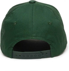 OC Sports GL-455 Team Adjustable Single Snap Closure Cap - Dark Green