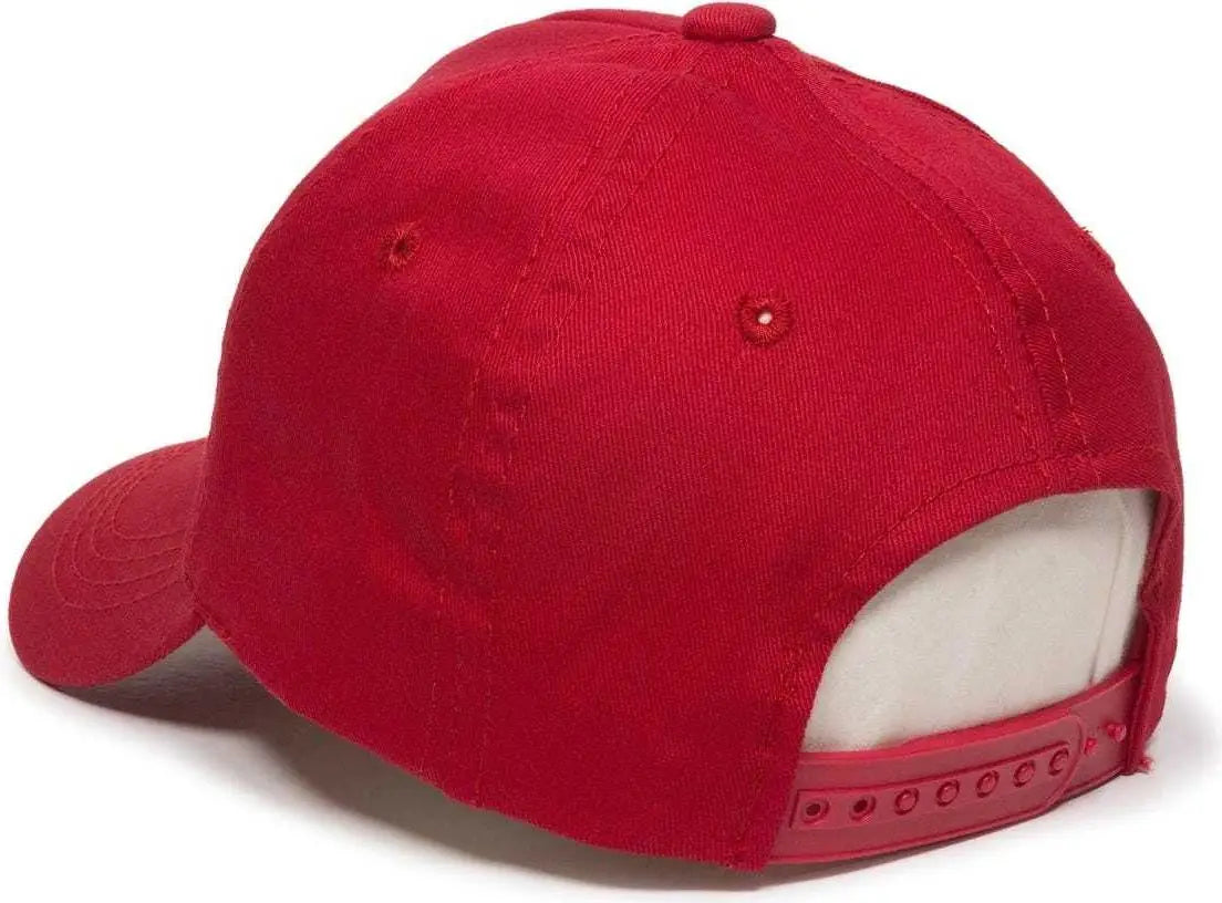 OC Sports GL-455 Team Adjustable Single Snap Closure Cap - Red