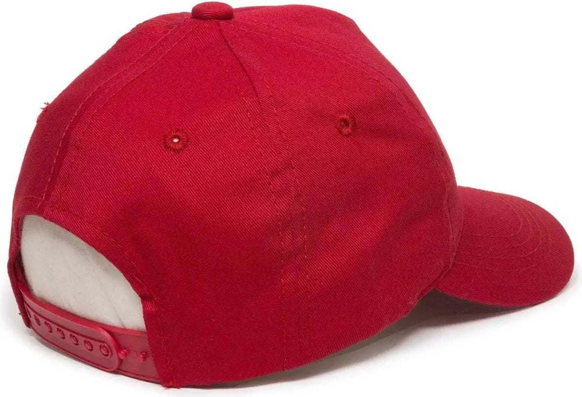 OC Sports GL-455 Team Adjustable Single Snap Closure Cap - Red