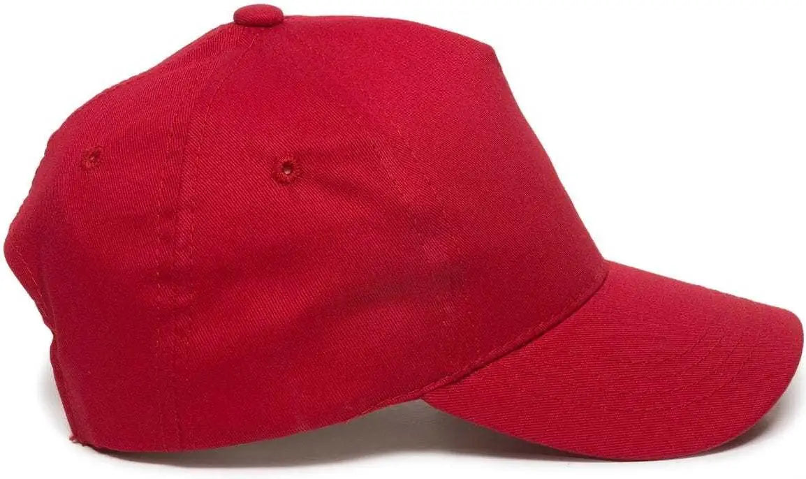 OC Sports GL-455 Team Adjustable Single Snap Closure Cap - Red
