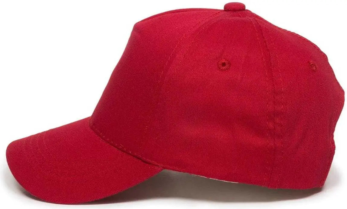 OC Sports GL-455 Team Adjustable Single Snap Closure Cap - Red