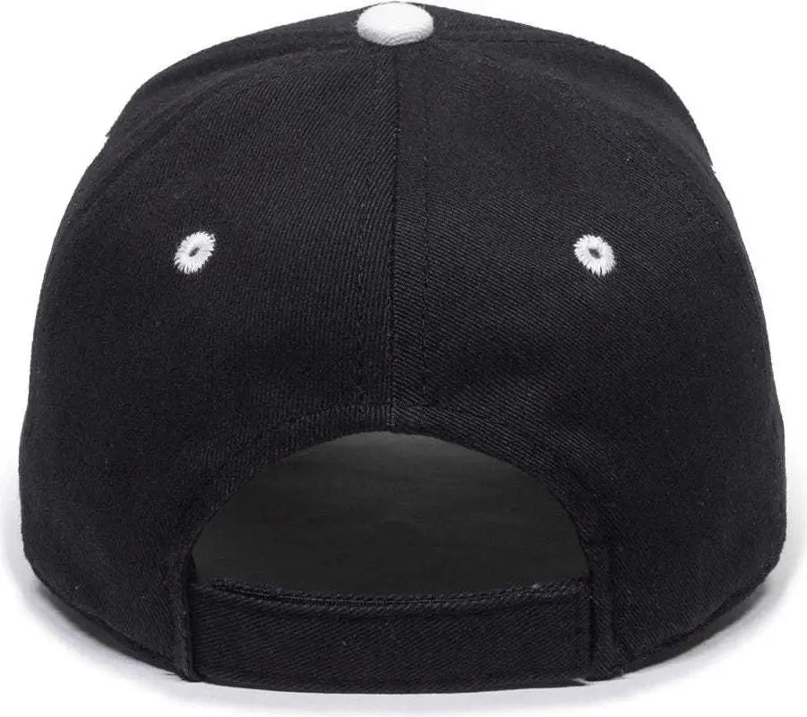 OC Sports GL-845 Contrasting Sandwich Button and Eyelet Cap - Black White - Black White / 6 7/8’’ - 7 1/2’’