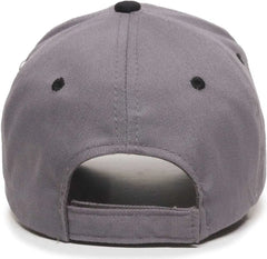 OC Sports GL-845 Contrasting Sandwich Button and Eyelet Cap - Charcoal Black - Cardinal White / 6 7/8’’ - 7 1/2’’