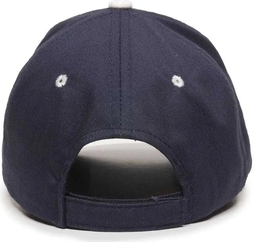 OC Sports GL-845 Contrasting Sandwich Button and Eyelet Cap - Navy White - Navy White / 6 7/8’’ - 7 1/2’’