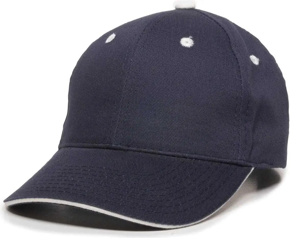 OC Sports GL-845 Contrasting Sandwich Button and Eyelet Cap - Navy White - Navy White / 6 7/8’’ - 7 1/2’’