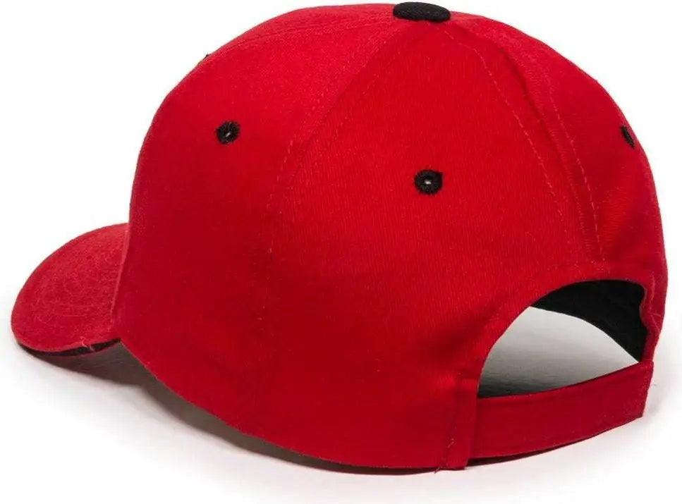 OC Sports GL 845 Contrasting Sandwich Button and Eyelet Cap Red Black Red Black / 6 7/8’’ 7 1/2’’